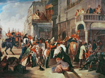 Die 4. Dragonergarde zieht in den Krimkrieg, um 1854